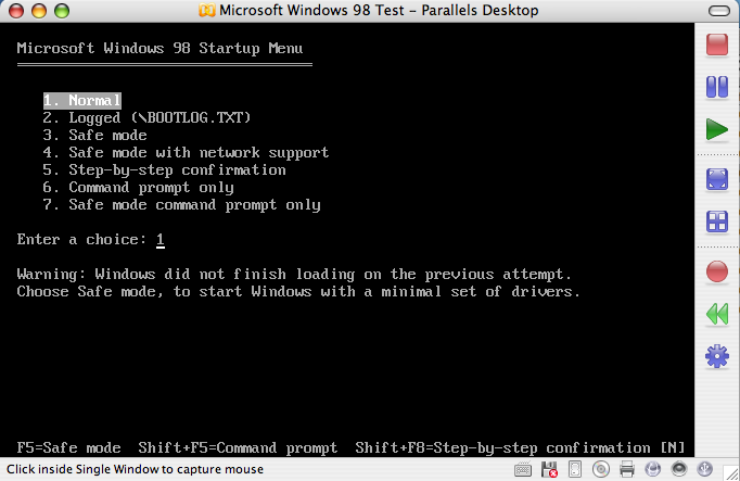 Install Windows 98 Se In Parallels Desktop 3.0 For Mac