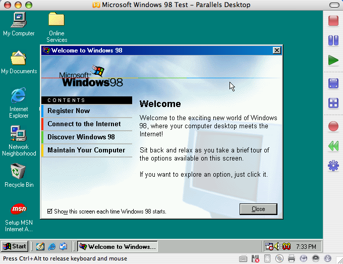 msn windows 98